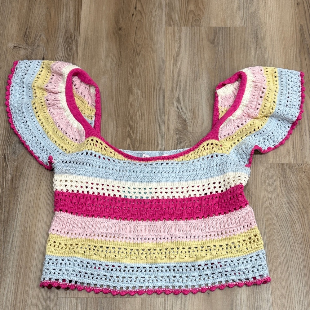 Sincerely Jules Multicolor Crochet Top